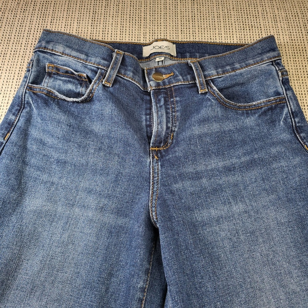 Joe's Jeans Wide Leg Women 28 Blue High Rise Denim Trouser Medium Wash Casual